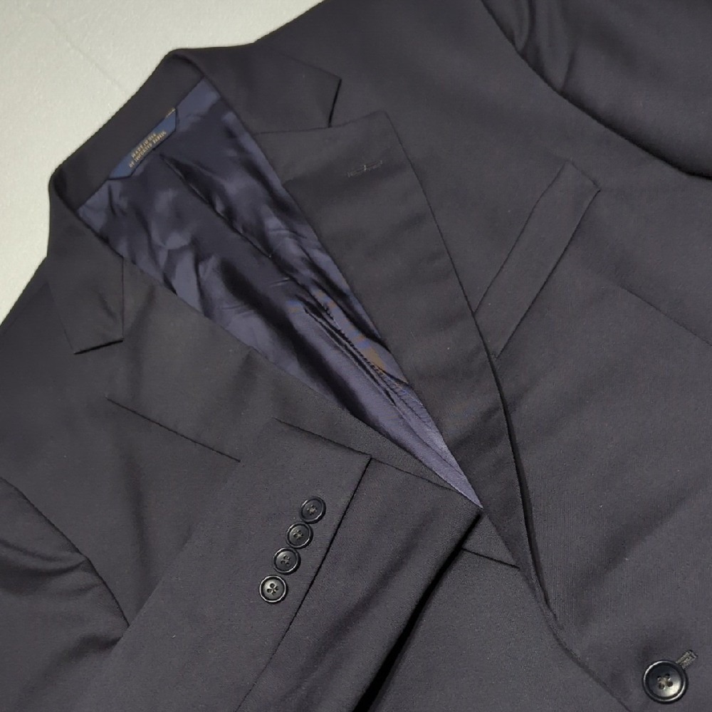 Brooks Brothers Fitzgerald Estrato Trabaldo Togna Navy Blue Wool Blazer 41l
